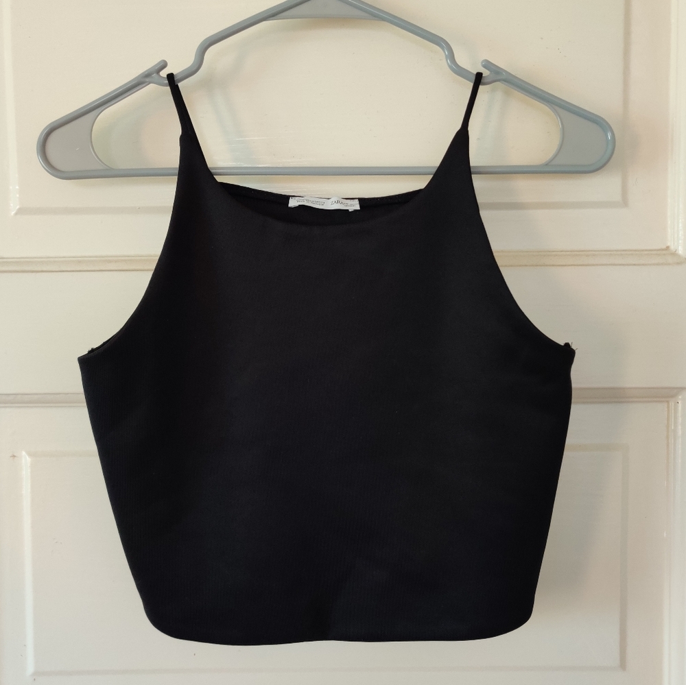 Zara Black Cropped Top